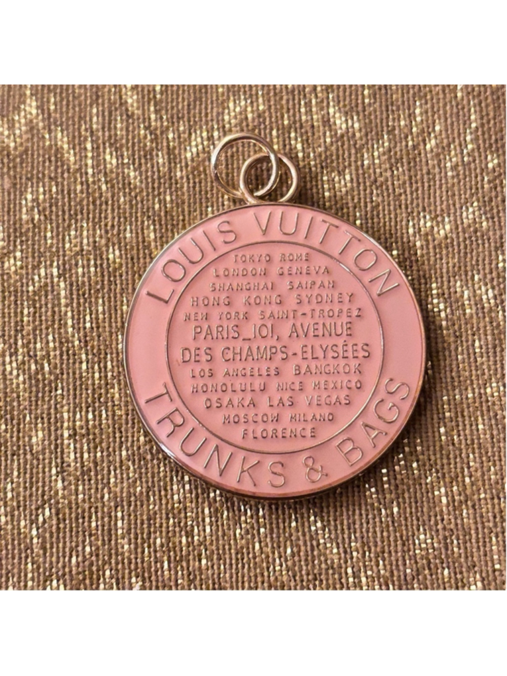 LV Gold and Pink Trunks Pendant Charm New Without tags